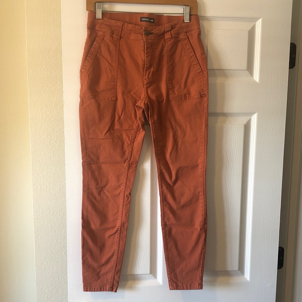 Toad and Co rust colored light weight pants.